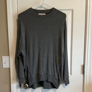 Women’s Express One Eleven Charcoal Crew Neck Sweater. XS. Kangaroo pocket.